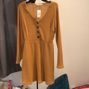 Ribbed Mustard color Lush dress